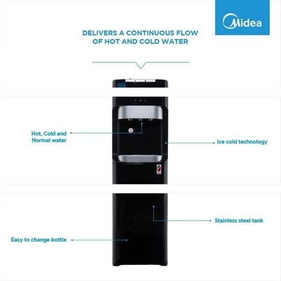 Midea Bottom Loading Water Dispenser 3 Tap 520W YL1633S Black